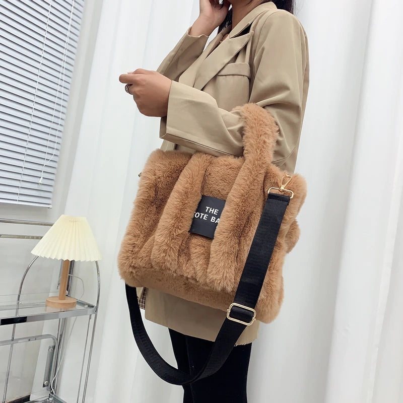 Designer Faux Fur Tote Bag