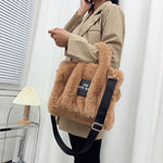 Load image into Gallery viewer, Designer Faux Fur Tote Bag
