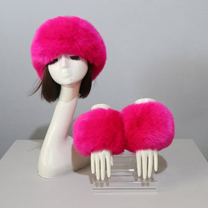 Thick Warm Beanies Fluffy Fake Faux Fur Hat Empty Top Hat Headscarf