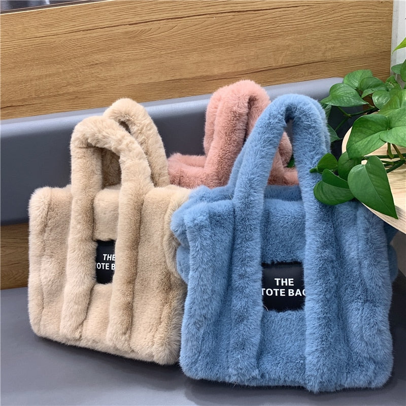 Designer Faux Fur Tote Bag