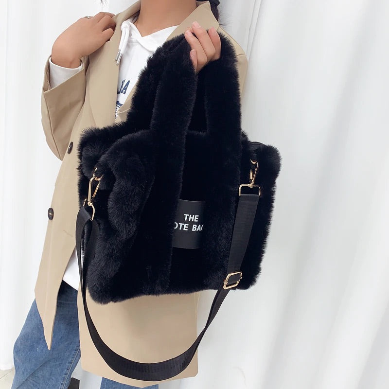 Designer Faux Fur Tote Bag