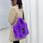 Load image into Gallery viewer, Designer Faux Fur Tote Bag
