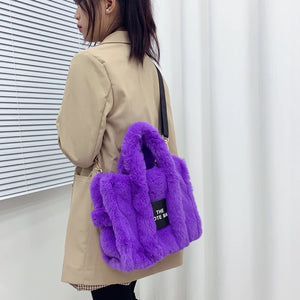 Designer Faux Fur Tote Bag