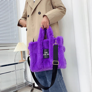 Designer Faux Fur Tote Bag