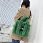 Load image into Gallery viewer, Designer Faux Fur Tote Bag
