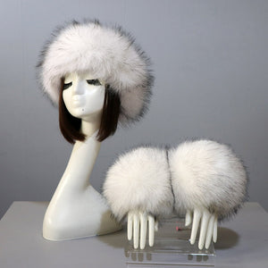 Thick Warm Beanies Fluffy Fake Faux Fur Hat Empty Top Hat Headscarf