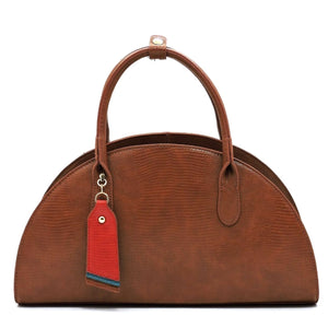 Brown Leather Half Moon Bag