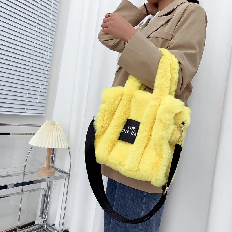 Designer Faux Fur Tote Bag