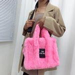 Load image into Gallery viewer, Designer Faux Fur Tote Bag
