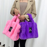 Load image into Gallery viewer, Designer Faux Fur Tote Bag
