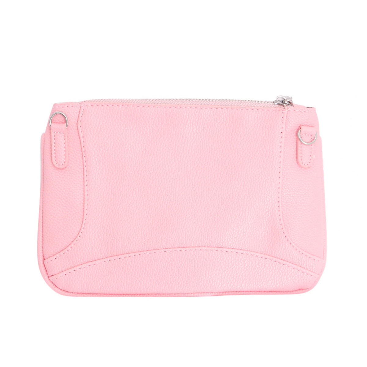 Pink Stud Moto Crossbody Clutch