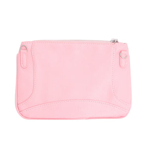 Pink Stud Moto Crossbody Clutch