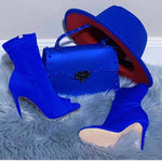 Load image into Gallery viewer, Fashion Luxury Women Designer bags with matching hats high heel sandals set
