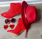 Load image into Gallery viewer, Fashion Luxury Women Matching Hats High Heel Sandals Set and Hat.
