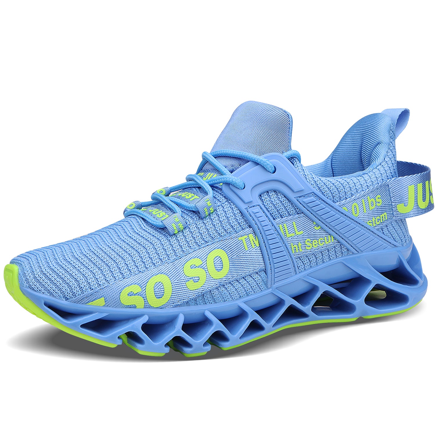 Blue & Fluorescent Green Tennis Shoes