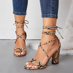 Load image into Gallery viewer, Ankle Strap Sandals Women Square heel
