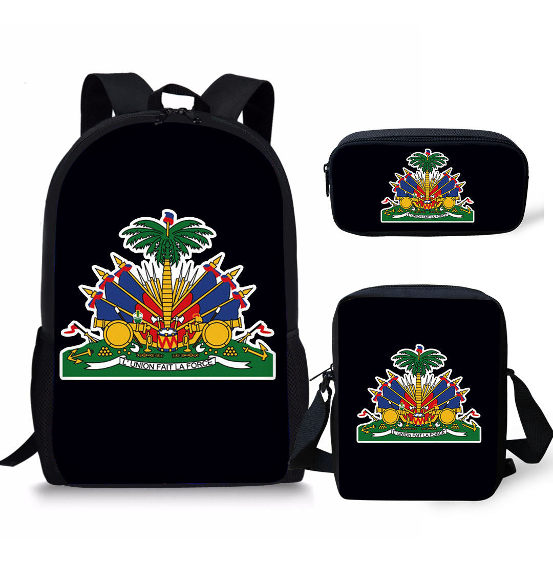 Children School Bags Haitian's Print  3pcs/set School Bag for Kids School Bagpack/Teenagers Book Bags Set .