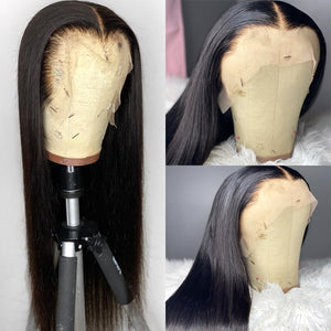 Bone Straight Lace Front Human Hair Wigs HD Transparent