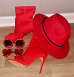 Load image into Gallery viewer, Fashion Luxury Women Matching Hats High Heel Sandals Set and Hat.
