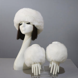 Thick Warm Beanies Fluffy Fake Faux Fur Hat Empty Top Hat Headscarf