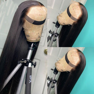 Bone Straight Lace Front Human Hair Wigs HD Transparent