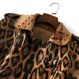 Vintage Leopard Trench Jacket