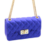 Load image into Gallery viewer, Small Blue Quilted Jelly Crossbody Bag
