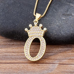 Load image into Gallery viewer, New Luxury Copper Zircon A-Z Crown Alphabet Pendant Chain
