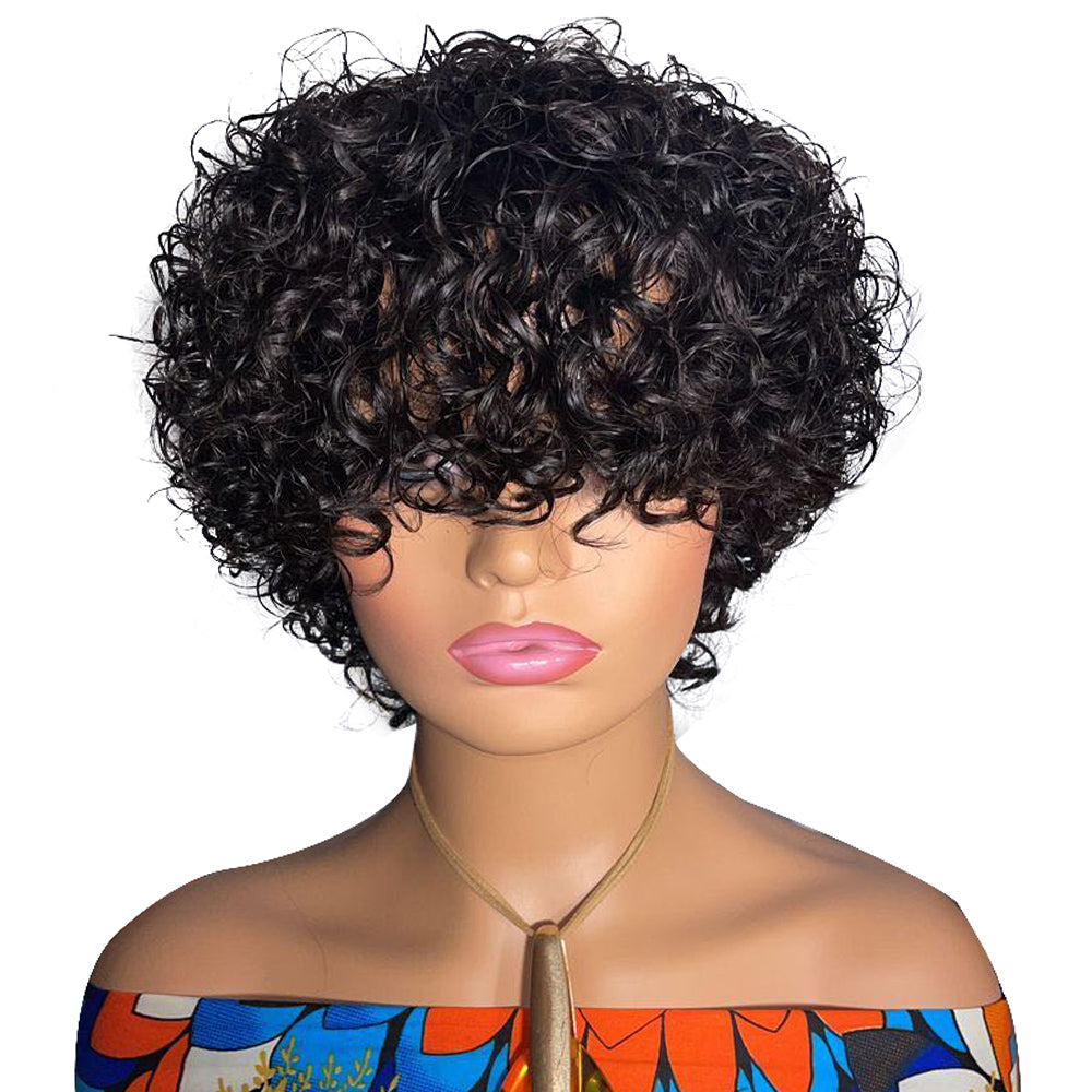 Pixie Cut Wig Human Hair Short Curly