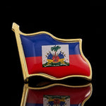 Load image into Gallery viewer, Haiti Flag Lapel Pin Metal Enamel Brooches and Pins Backpack Badge Collar Jewelry
