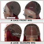 Load image into Gallery viewer, Burgundy Transparent Lace Front Human Hair Wigs
