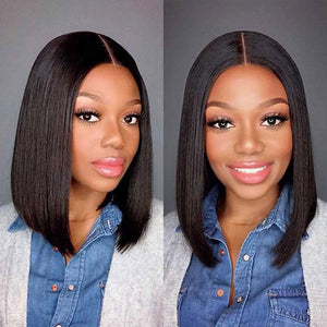 Short Bob Wig Straight Human Hair Wigs Brazilian Bone Straight