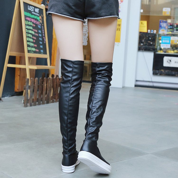 Casual Women Boots Black Over the Knee Boots