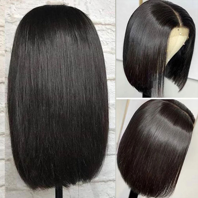 Short Bob Wig Straight Human Hair Wigs Brazilian Bone Straight