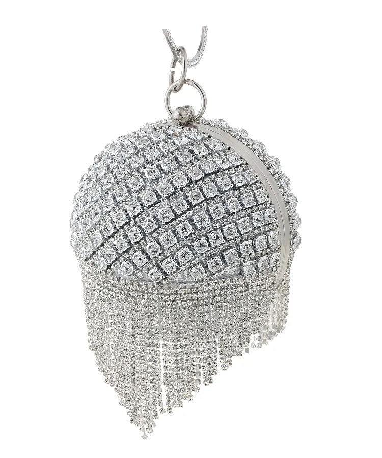 Sliver Diamonds Rhinestone Round Ball Evening Bags