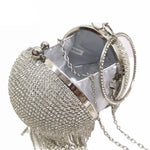 Load image into Gallery viewer, Sliver Diamonds Rhinestone Round Ball Evening Bags
