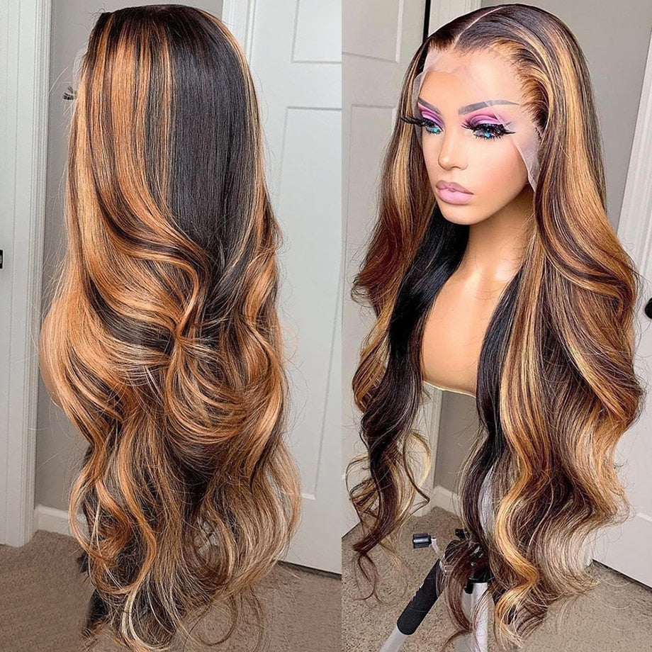 Highlight Wig Human Hair Ombre Lace Front