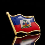 Load image into Gallery viewer, Haiti Flag Lapel Pin Metal Enamel Brooches and Pins Backpack Badge Collar Jewelry
