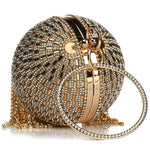 Load image into Gallery viewer, Sliver Diamonds Rhinestone Round Ball Evening Bags
