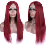 Load image into Gallery viewer, Burgundy Transparent Lace Front Human Hair Wigs
