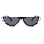 Load image into Gallery viewer, Rhinestone Half Frame Sunglasses
