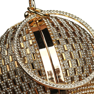 Sliver Diamonds Rhinestone Round Ball Evening Bags