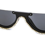 Load image into Gallery viewer, Rhinestone Half Frame Sunglasses
