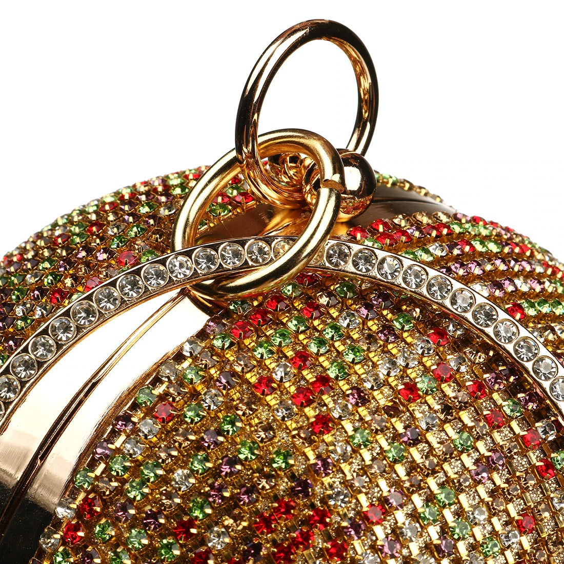 Sliver Diamonds Rhinestone Round Ball Evening Bags