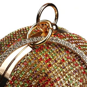 Sliver Diamonds Rhinestone Round Ball Evening Bags