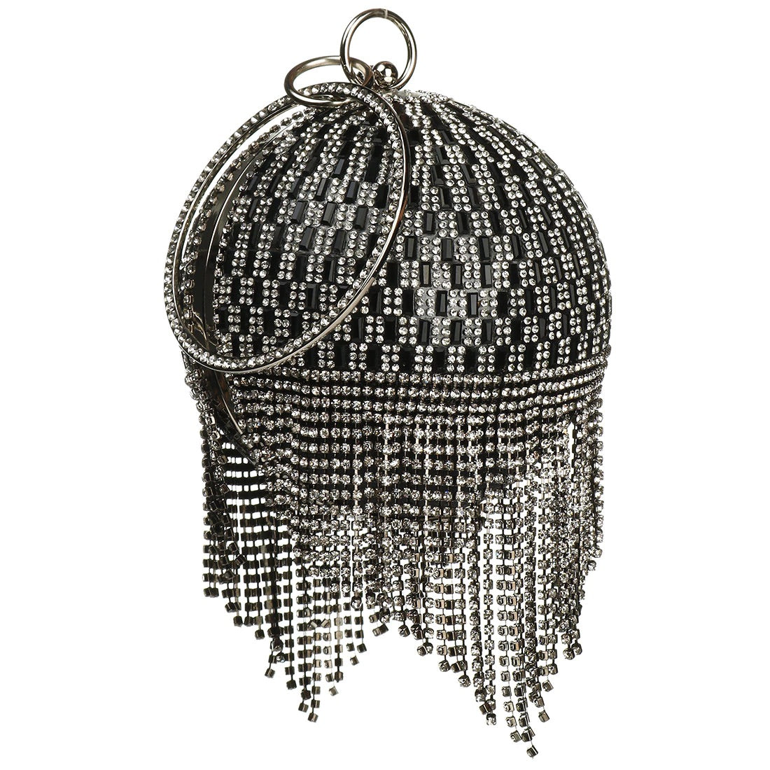 Sliver Diamonds Rhinestone Round Ball Evening Bags