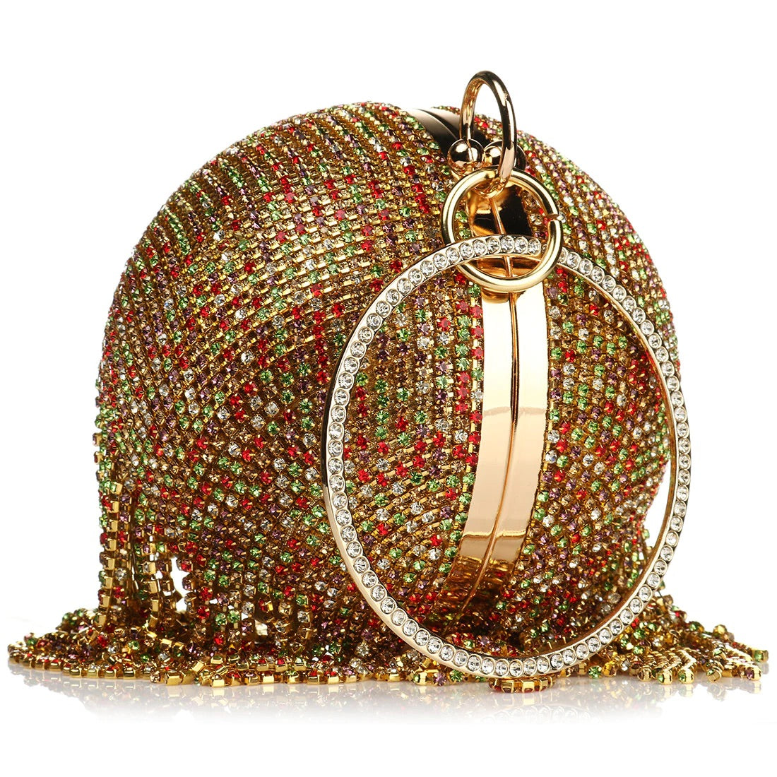 Sliver Diamonds Rhinestone Round Ball Evening Bags