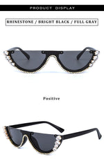 Load image into Gallery viewer, Rhinestone Half Frame Sunglasses
