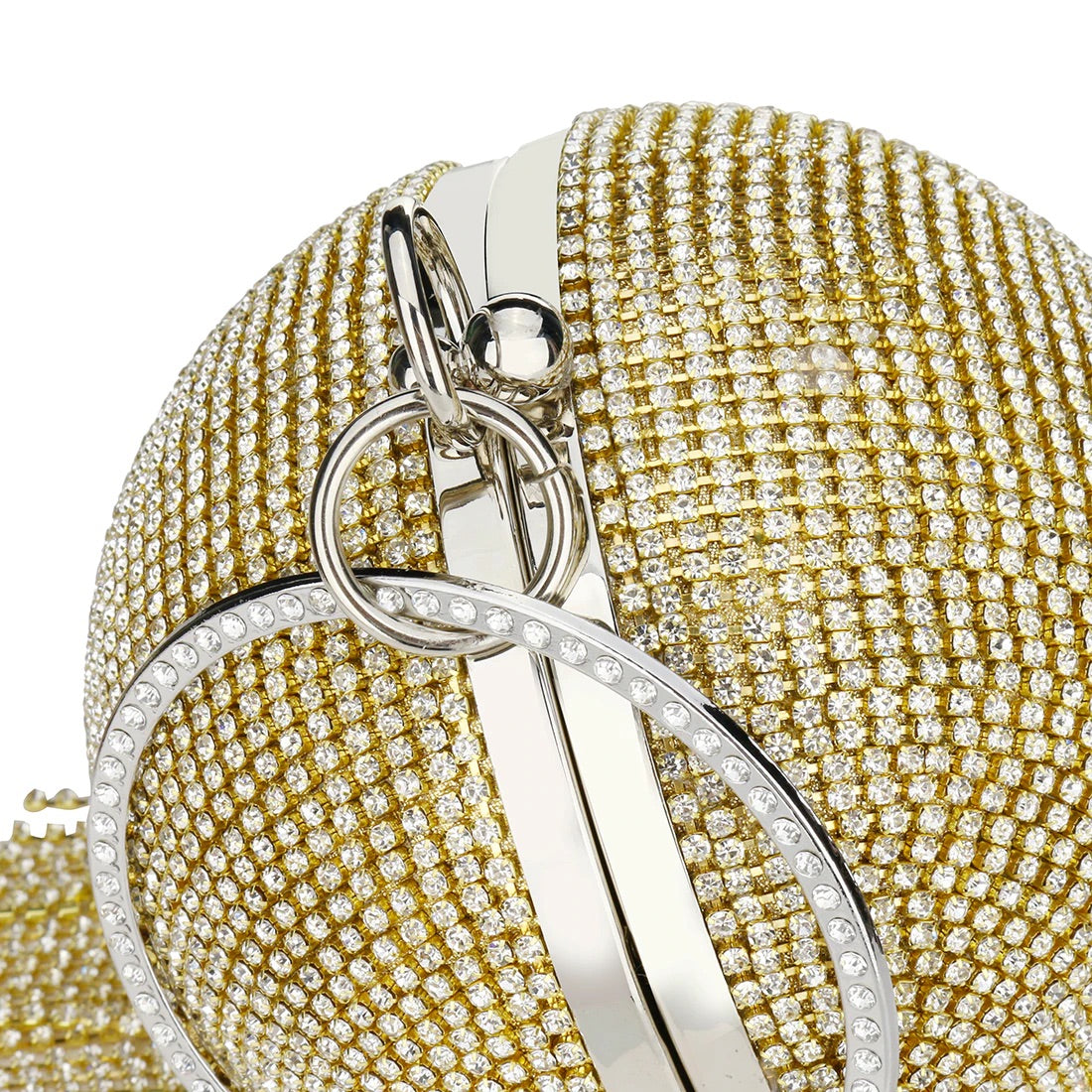 Sliver Diamonds Rhinestone Round Ball Evening Bags