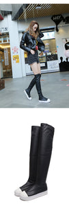 Casual Women Boots Black Over the Knee Boots